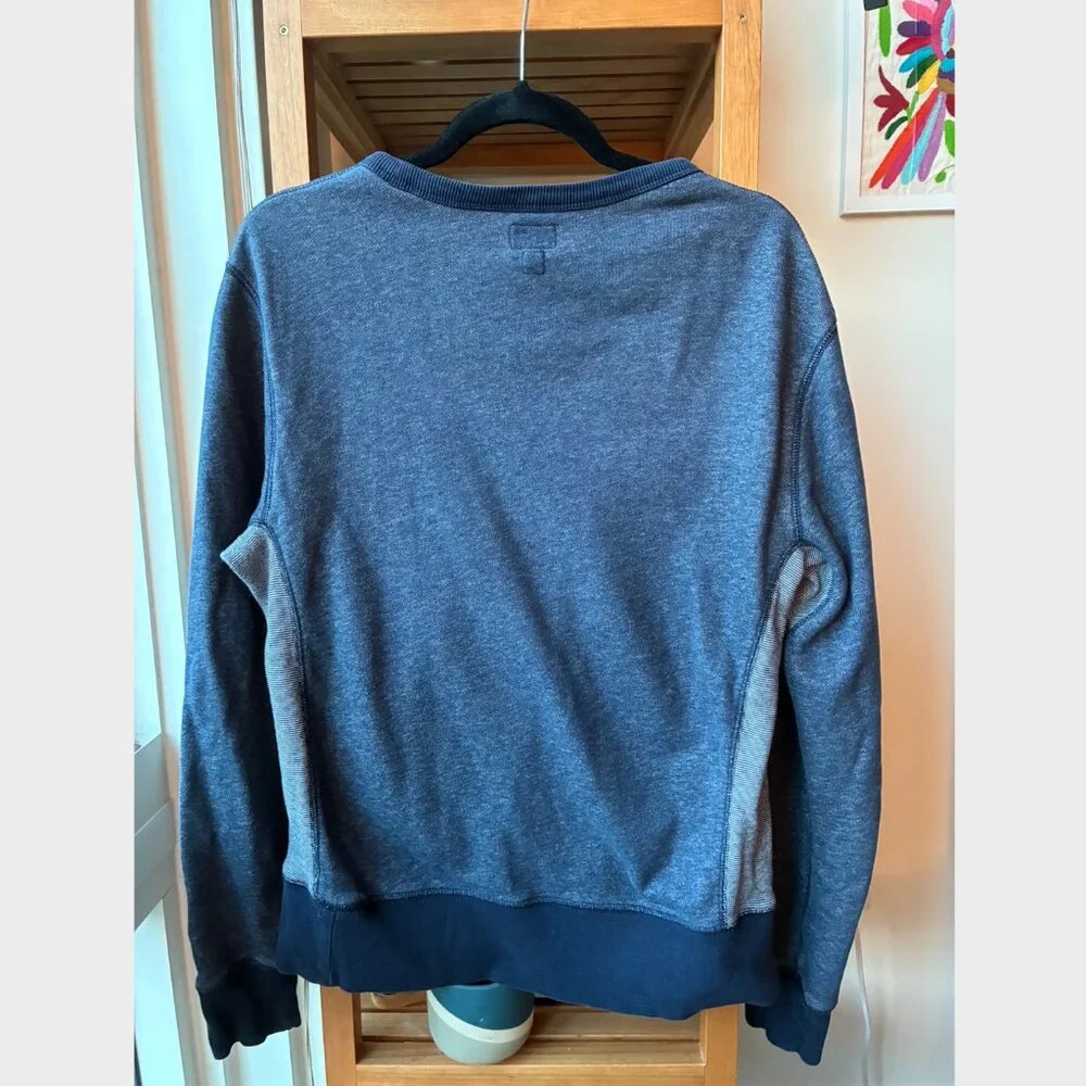 J. Crew Vintage Navy Fleece Crew Neck Sweatshirt - Size S